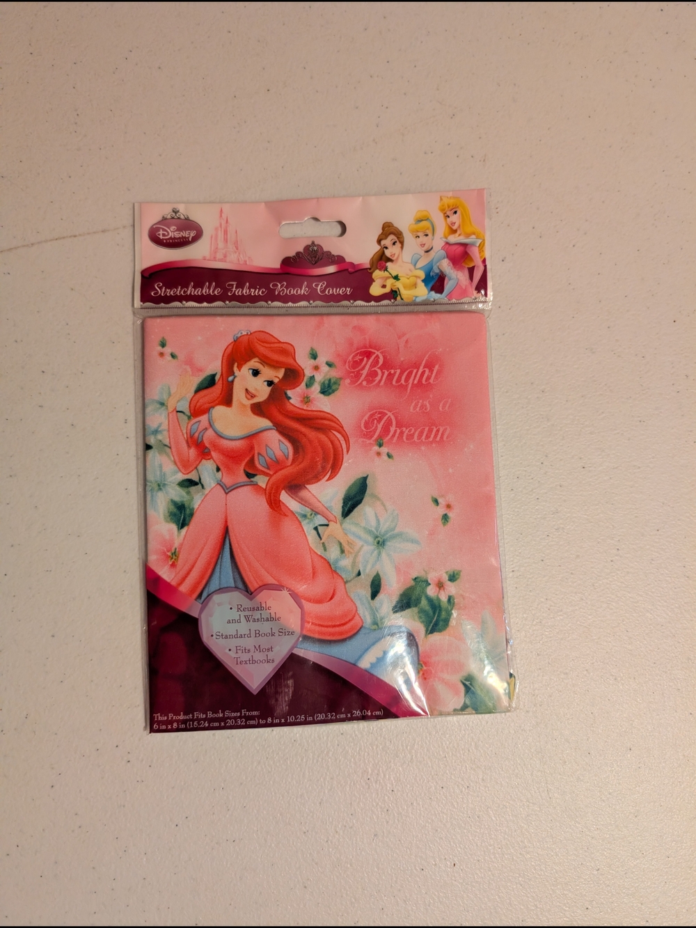 Disney Ariel Pink and Coral Stretch Fabric Book Cover